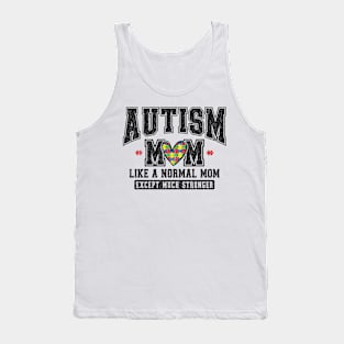 Autism Mom Strong Retro Autism Awareness Gift for Birthday, Mother's Day, Thanksgiving, Christmas Tank Top